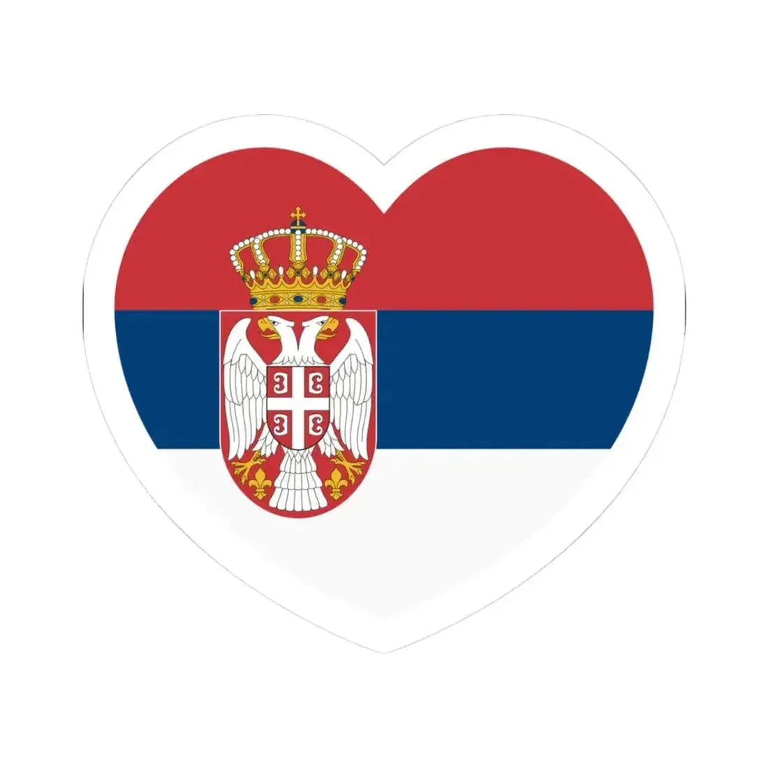 Heart Flag of Serbia - STICKER Vinyl Kiss-Cut Decal 3 Inch White - The Sticker Space