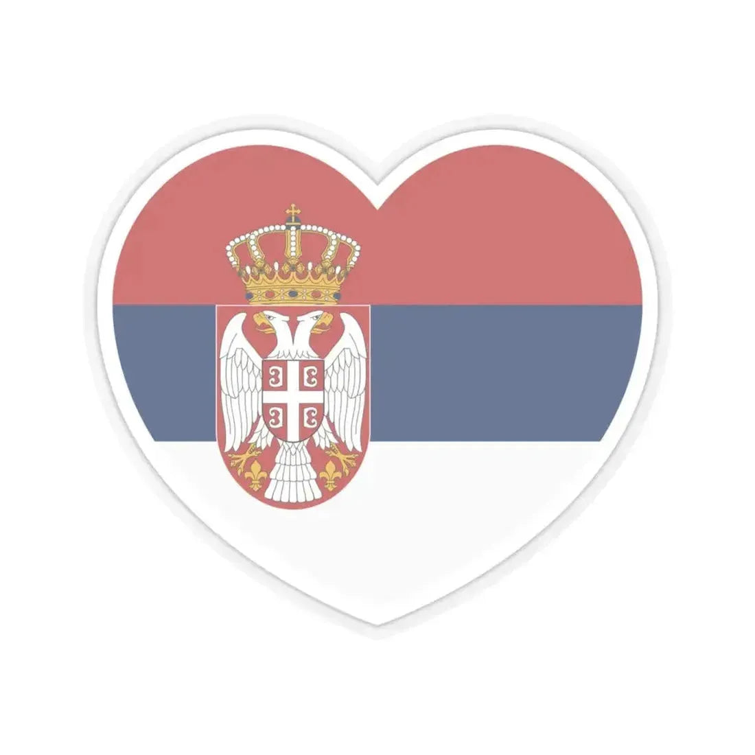 Heart Flag of Serbia - STICKER Vinyl Kiss-Cut Decal 4 Inch Transparent - The Sticker Space