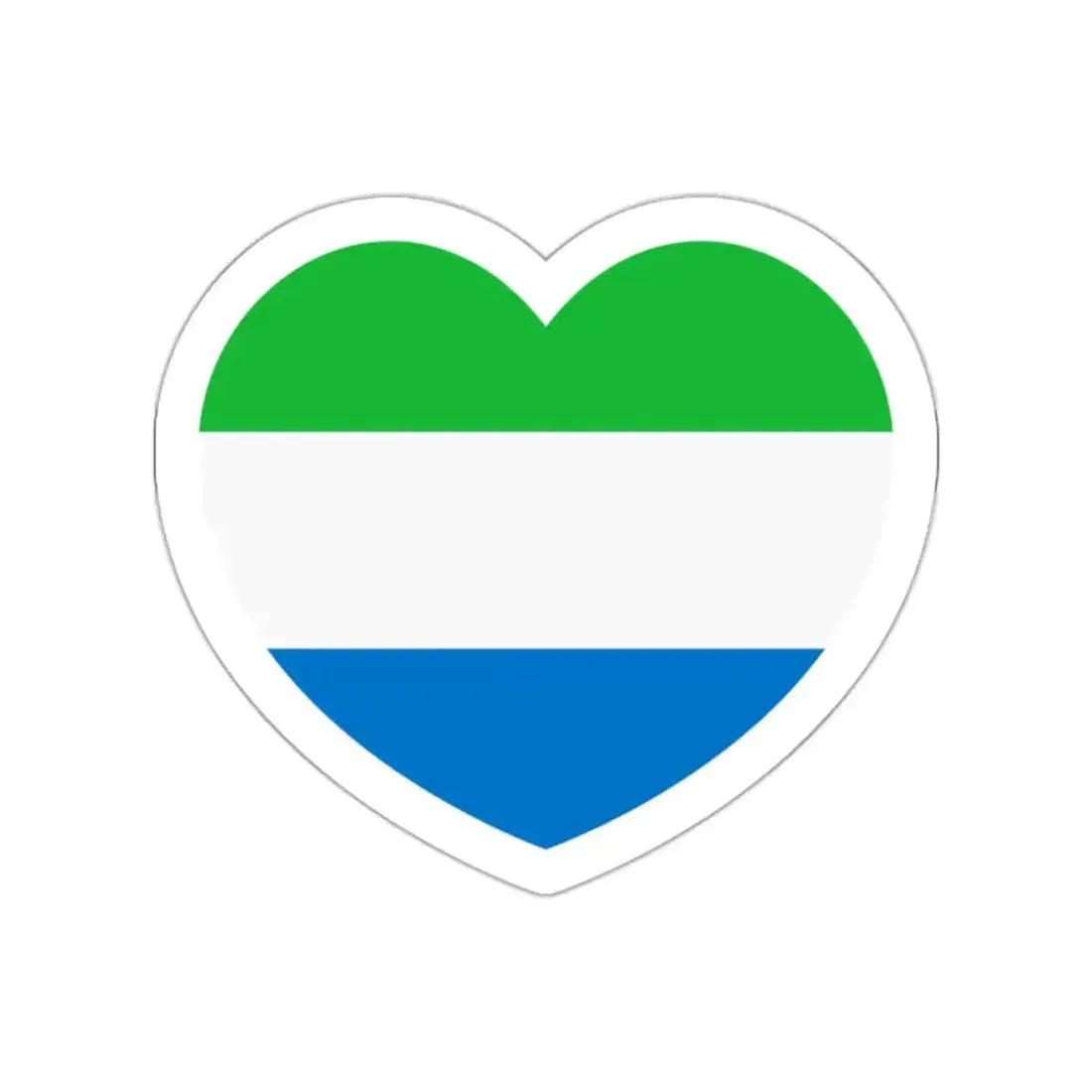 Heart Flag of Sierra Leone - STICKER Vinyl Die-Cut Decal White Die-Cut 2 Inch - The Sticker Space