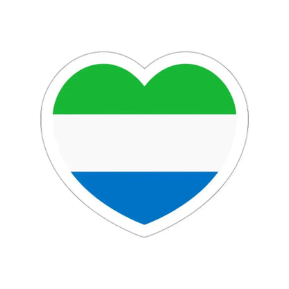Heart Flag of Sierra Leone - STICKER Vinyl Die-Cut Decal White Die-Cut 2 Inch - The Sticker Space