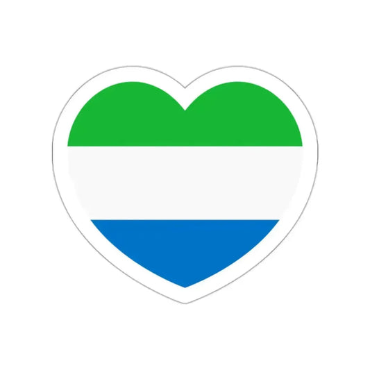 Heart Flag of Sierra Leone - STICKER Vinyl Die-Cut Decal White Die-Cut 2 Inch - The Sticker Space