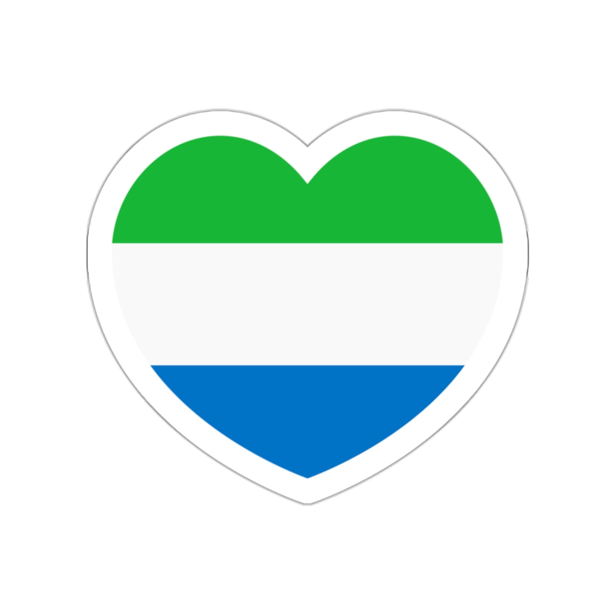 Heart Flag of Sierra Leone - STICKER Vinyl Die-Cut Decal-White-The Sticker Space