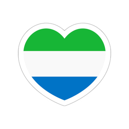 Heart Flag of Sierra Leone - STICKER Vinyl Die-Cut Decal-White-The Sticker Space