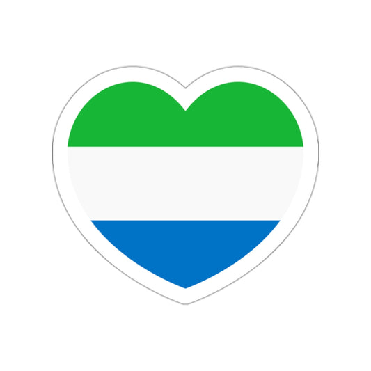 Heart Flag of Sierra Leone - STICKER Vinyl Die-Cut Decal-White-The Sticker Space