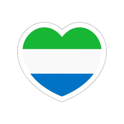 Heart Flag of Sierra Leone - STICKER Vinyl Die-Cut Decal White Die-Cut 3 Inch - The Sticker Space