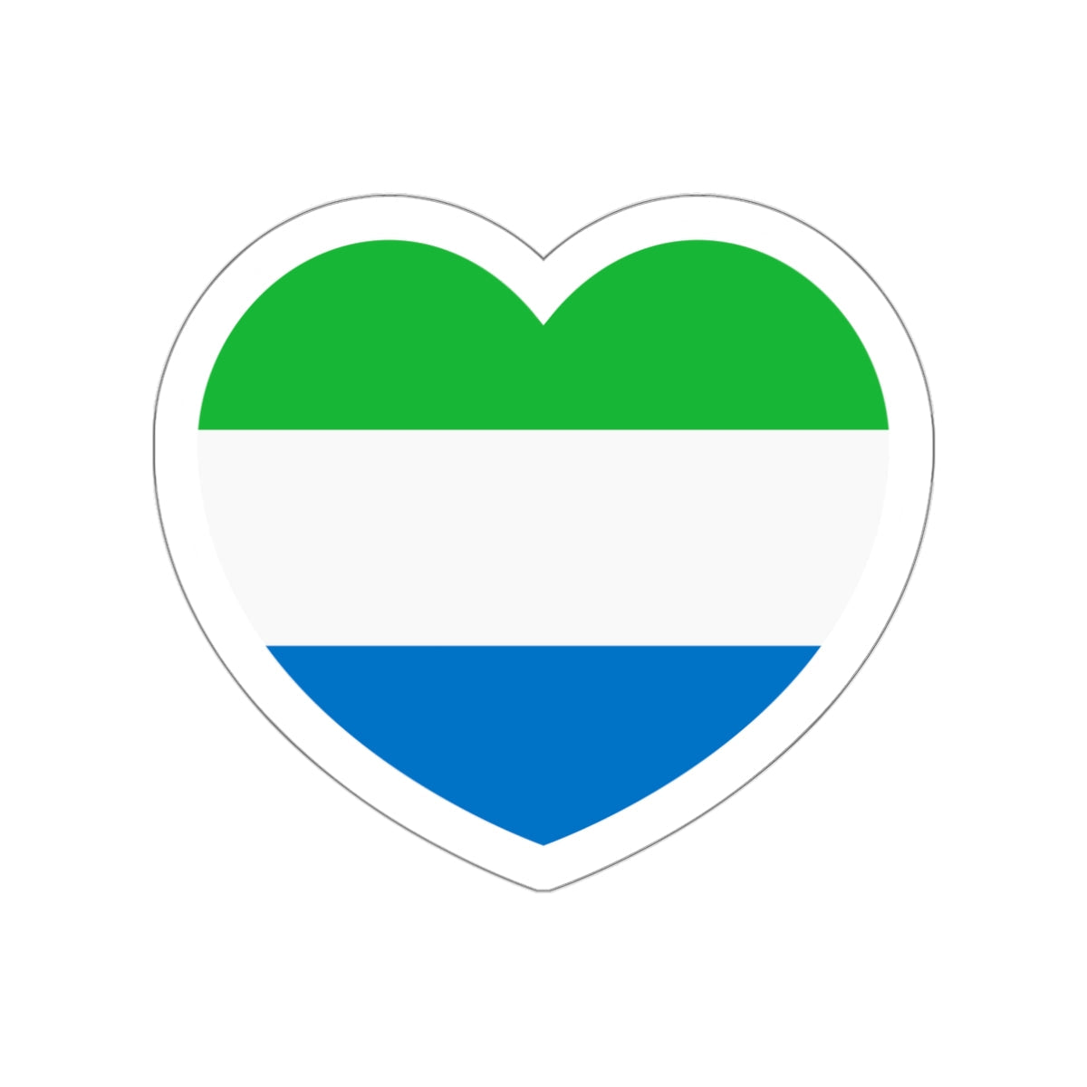 Heart Flag of Sierra Leone - STICKER Vinyl Die-Cut Decal-White-The Sticker Space