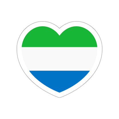 Heart Flag of Sierra Leone - STICKER Vinyl Die-Cut Decal-White-The Sticker Space