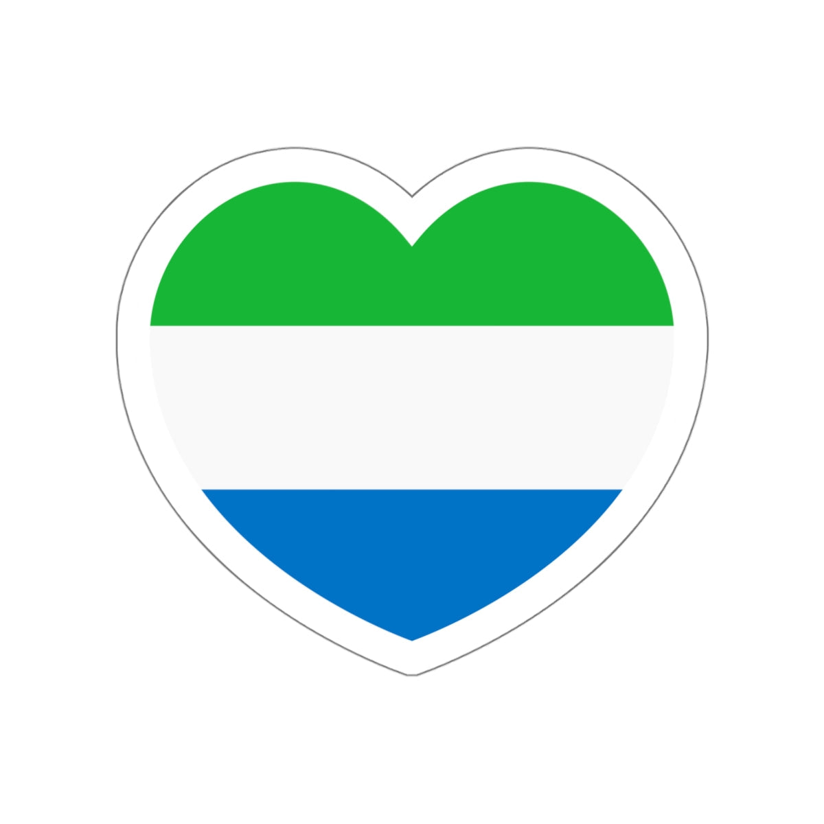 Heart Flag of Sierra Leone - STICKER Vinyl Die-Cut Decal-White-The Sticker Space