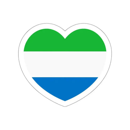 Heart Flag of Sierra Leone - STICKER Vinyl Die-Cut Decal White Die-Cut 5 Inch - The Sticker Space