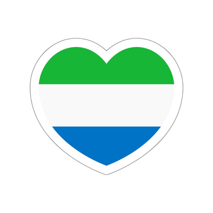 Heart Flag of Sierra Leone - STICKER Vinyl Die-Cut Decal-White-The Sticker Space