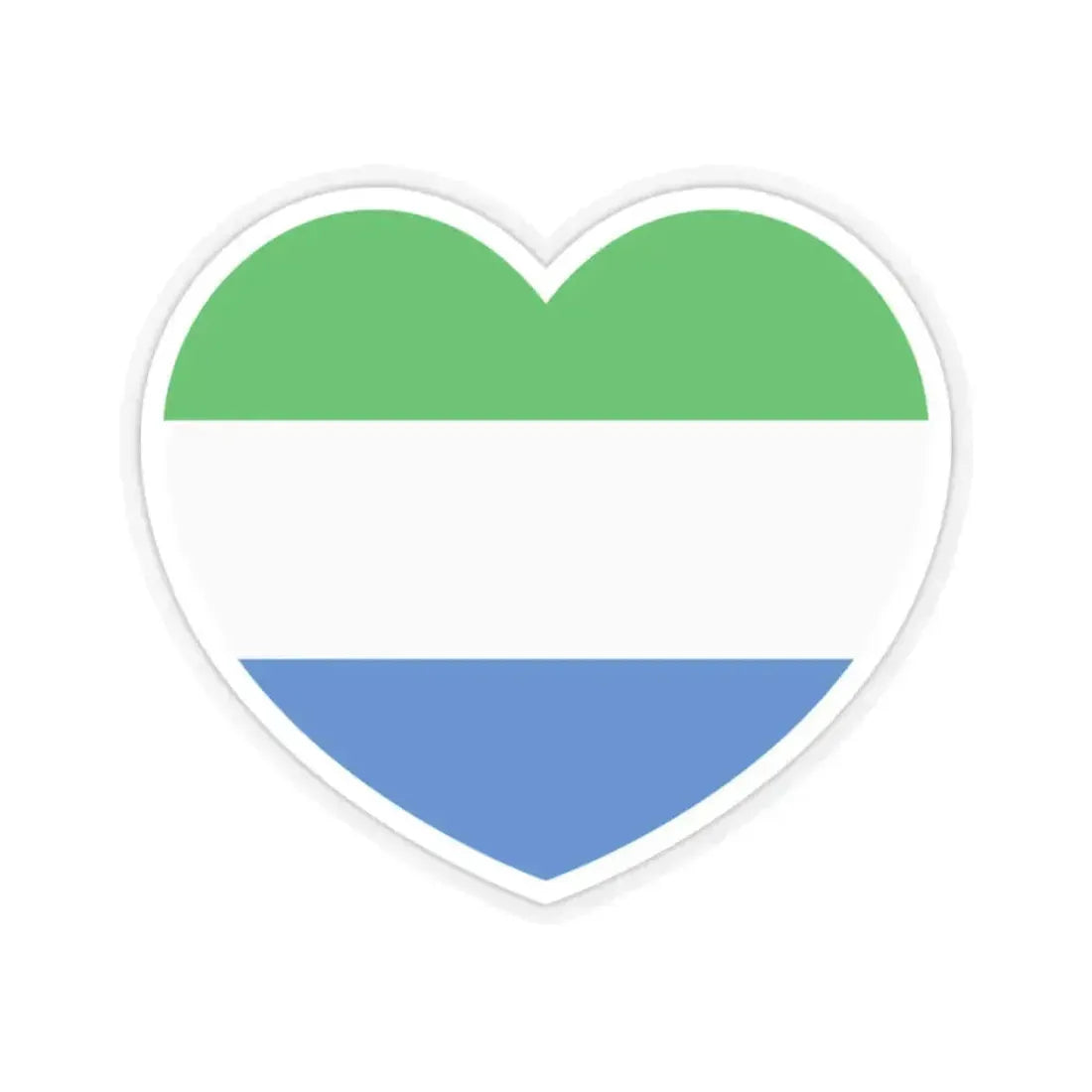 Heart Flag of Sierra Leone - STICKER Vinyl Kiss-Cut Decal 2 Inch Transparent - The Sticker Space