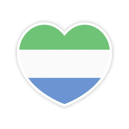 Heart Flag of Sierra Leone - STICKER Vinyl Kiss-Cut Decal 2 Inch Transparent - The Sticker Space