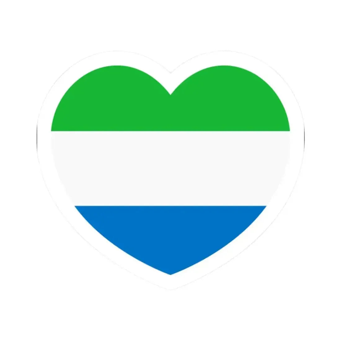 Heart Flag of Sierra Leone - STICKER Vinyl Kiss-Cut Decal 2 Inch White - The Sticker Space