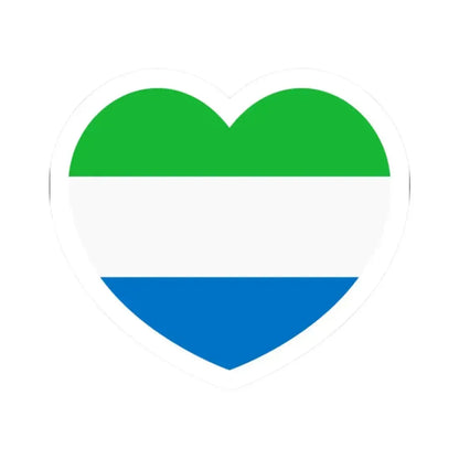 Heart Flag of Sierra Leone - STICKER Vinyl Kiss-Cut Decal 2 Inch White - The Sticker Space