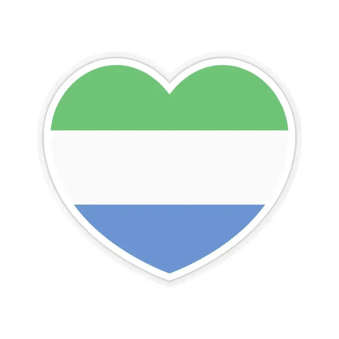 Heart Flag of Sierra Leone - STICKER Vinyl Kiss-Cut Decal 3 Inch Transparent - The Sticker Space