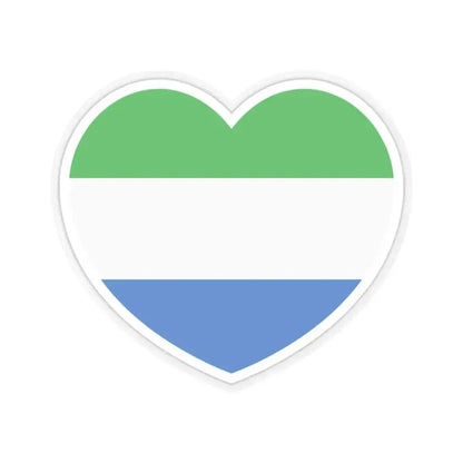Heart Flag of Sierra Leone - STICKER Vinyl Kiss-Cut Decal 3 Inch Transparent - The Sticker Space