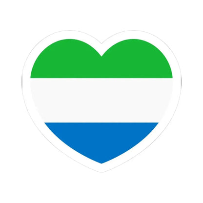 Heart Flag of Sierra Leone - STICKER Vinyl Kiss-Cut Decal 3 Inch White - The Sticker Space