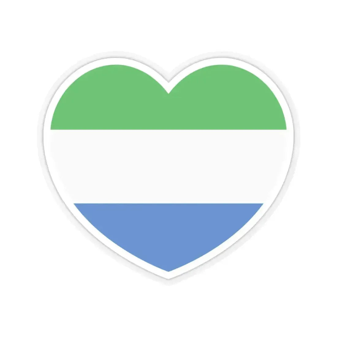 Heart Flag of Sierra Leone - STICKER Vinyl Kiss-Cut Decal 4 Inch Transparent - The Sticker Space