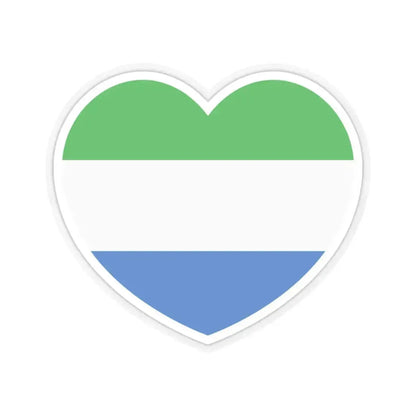 Heart Flag of Sierra Leone - STICKER Vinyl Kiss-Cut Decal 4 Inch Transparent - The Sticker Space