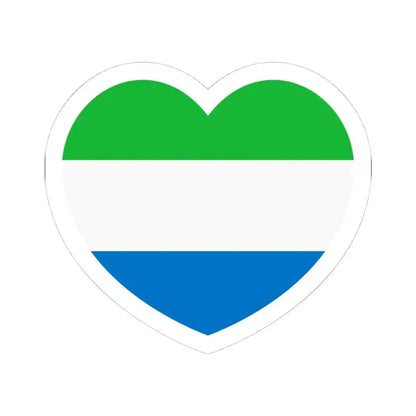 Heart Flag of Sierra Leone - STICKER Vinyl Kiss-Cut Decal 4 Inch White - The Sticker Space
