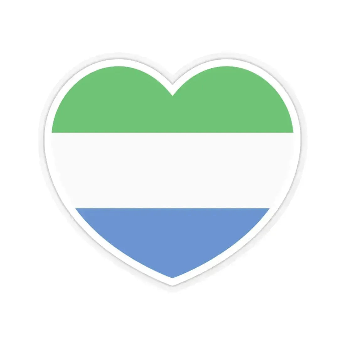 Heart Flag of Sierra Leone - STICKER Vinyl Kiss-Cut Decal 6 Inch Transparent - The Sticker Space