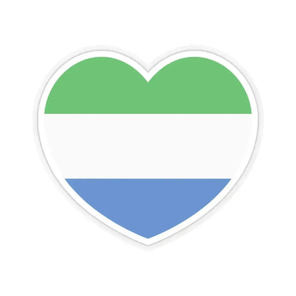 Heart Flag of Sierra Leone - STICKER Vinyl Kiss-Cut Decal 6 Inch Transparent - The Sticker Space