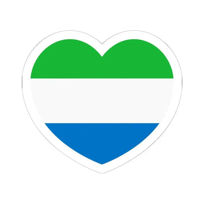 Heart Flag of Sierra Leone - STICKER Vinyl Kiss-Cut Decal 6 Inch White - The Sticker Space