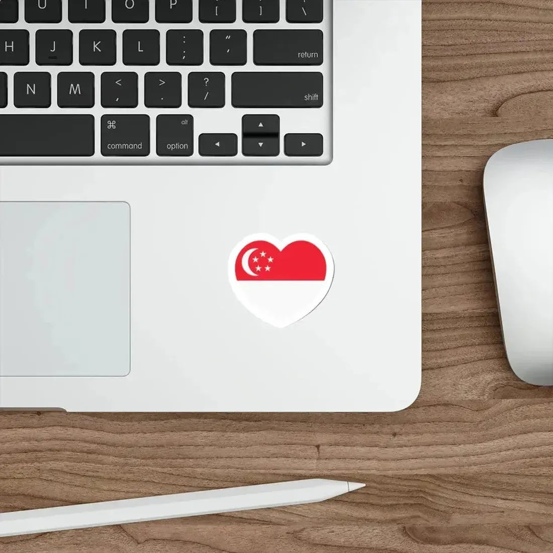 Heart Flag of Singapore - STICKER Vinyl Die-Cut Decal - The Sticker Space