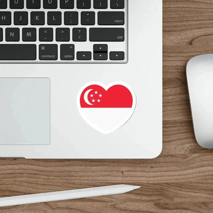 Heart Flag of Singapore - STICKER Vinyl Die-Cut Decal - The Sticker Space