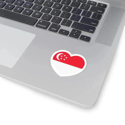 Heart Flag of Singapore - STICKER Vinyl Kiss-Cut Decal - The Sticker Space