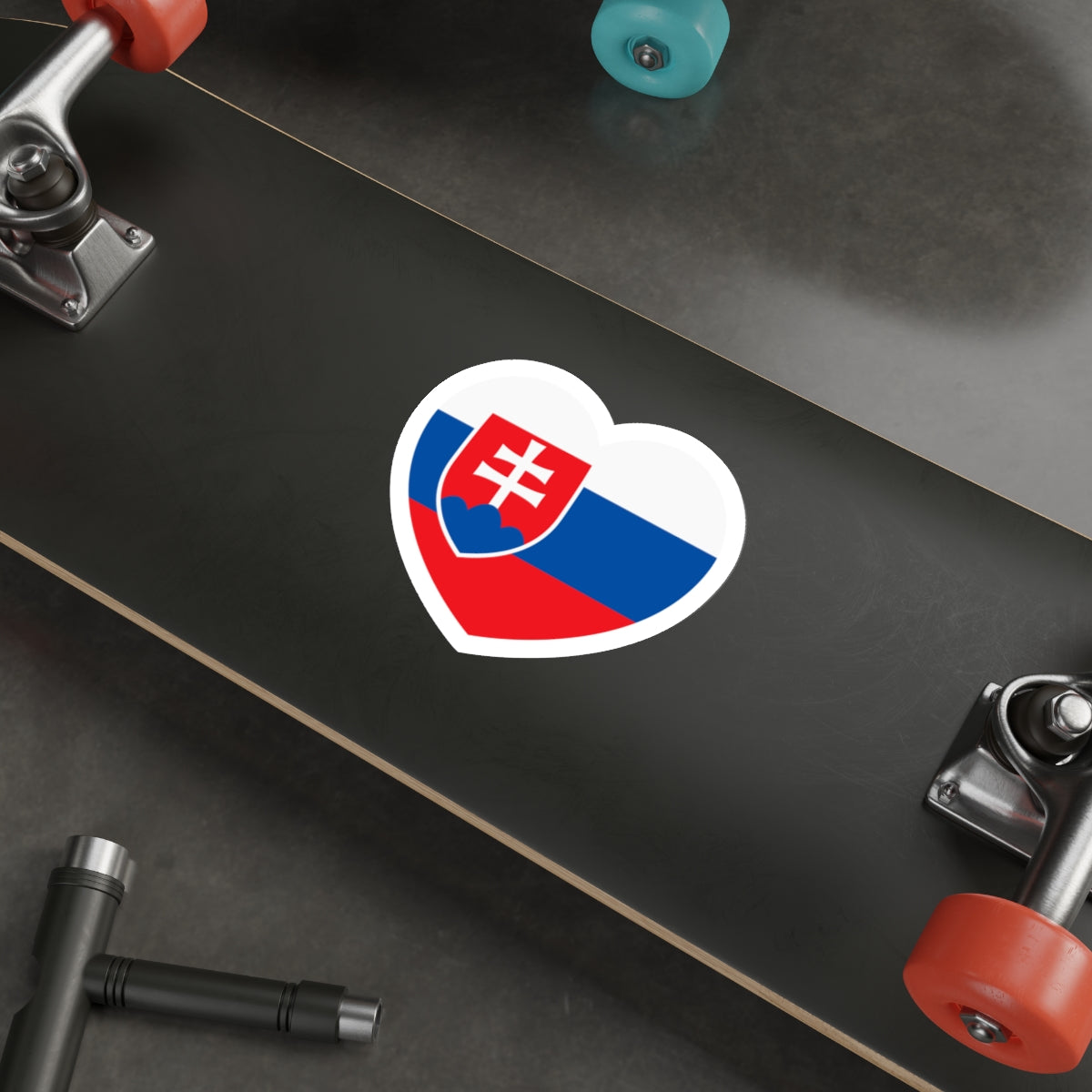 Heart Flag of Slovakia - STICKER Vinyl Die-Cut Decal-The Sticker Space