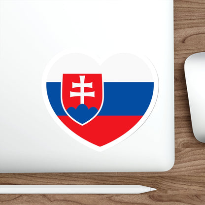 Heart Flag of Slovakia - STICKER Vinyl Die-Cut Decal-The Sticker Space