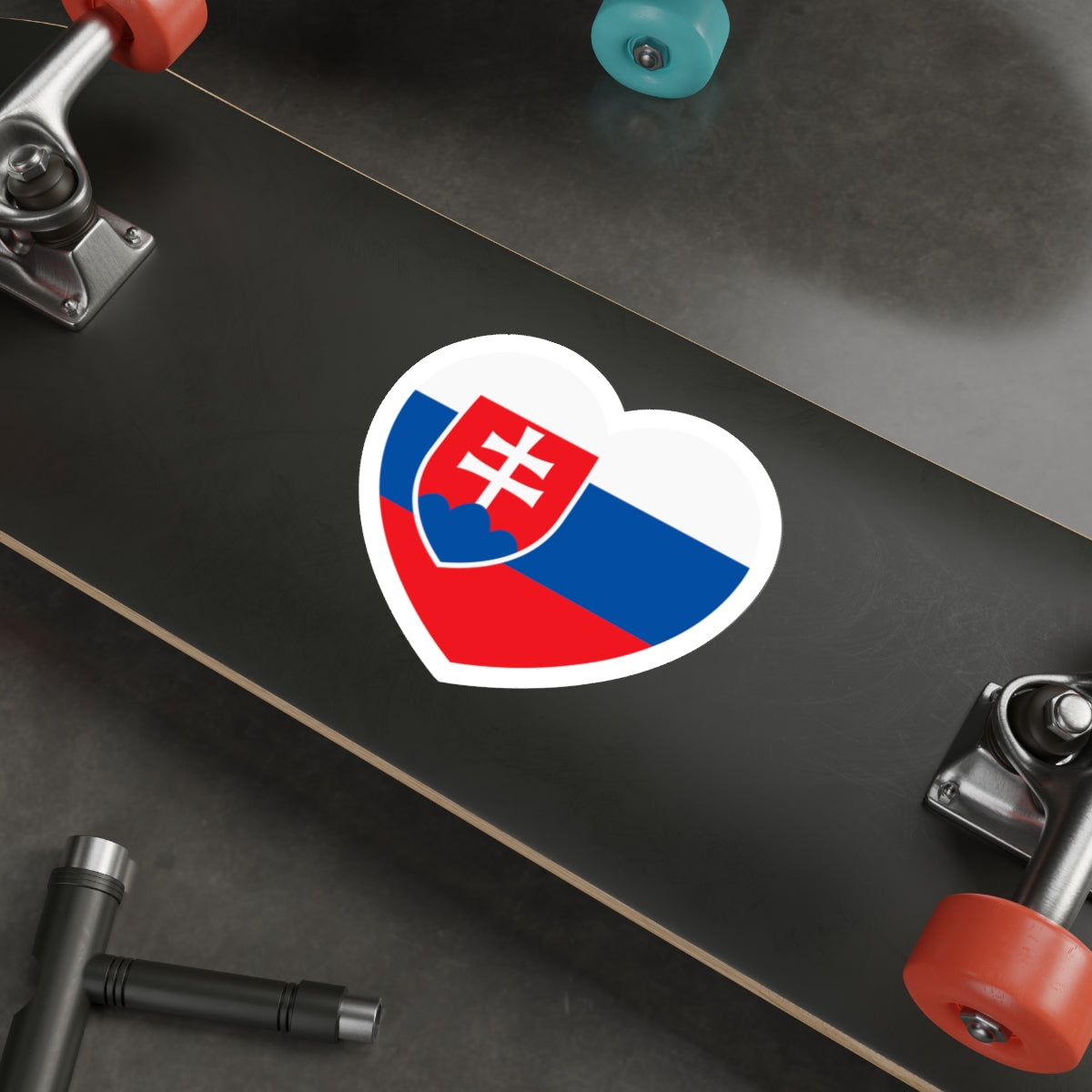 Heart Flag of Slovakia - STICKER Vinyl Die-Cut Decal-The Sticker Space