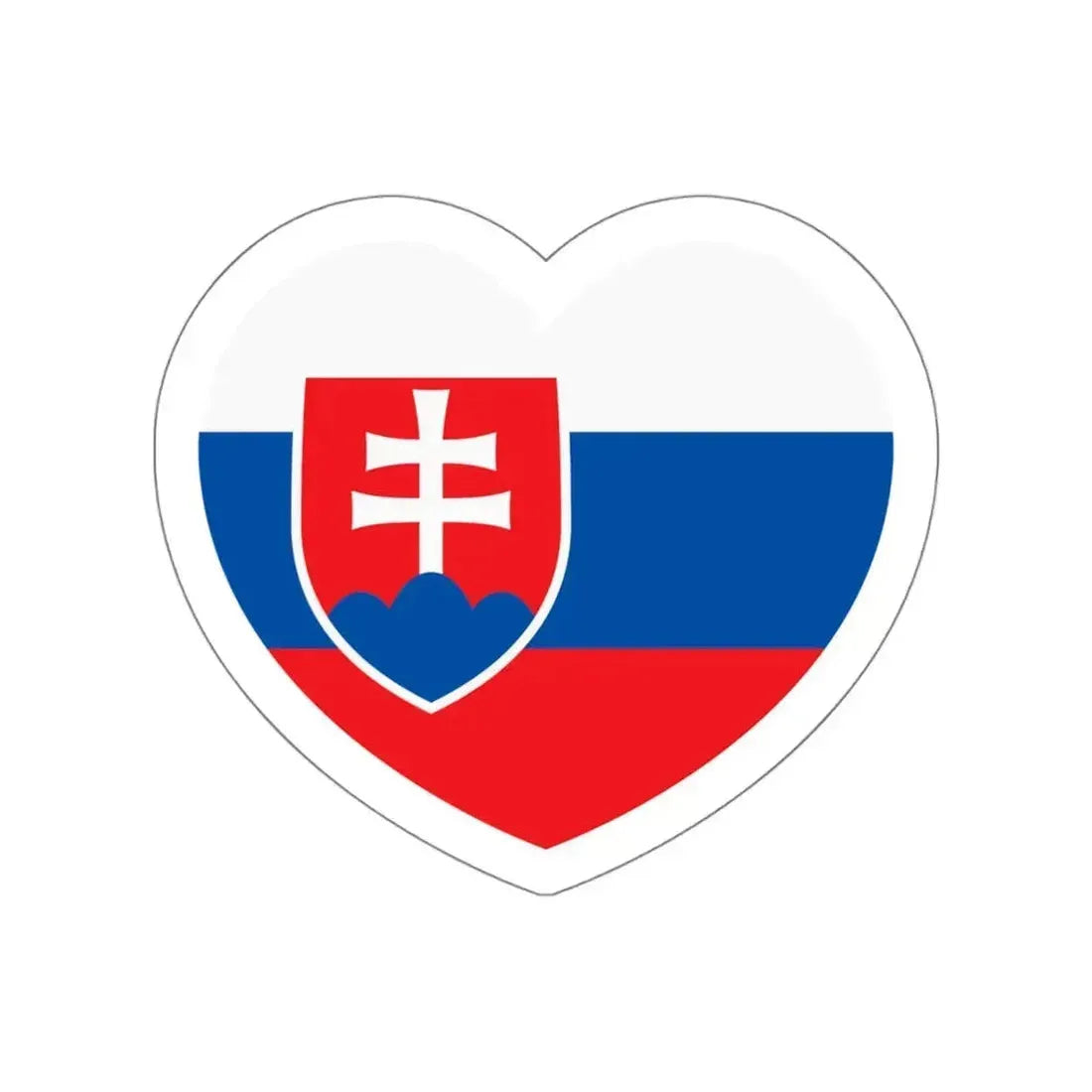 Heart Flag of Slovakia - STICKER Vinyl Die-Cut Decal White Die-Cut 6 Inch - The Sticker Space