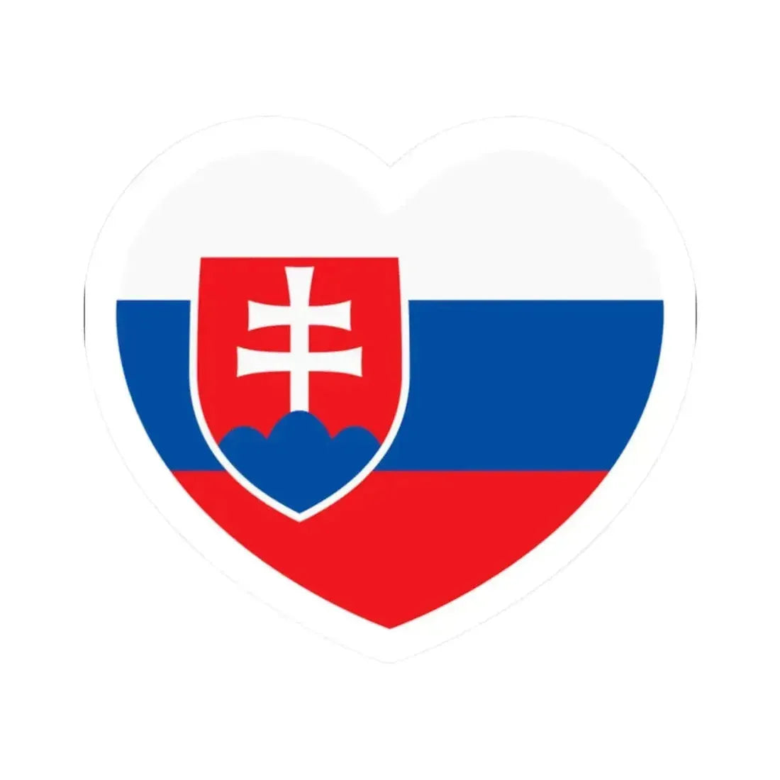 Heart Flag of Slovakia - STICKER Vinyl Kiss-Cut Decal 2 Inch White - The Sticker Space