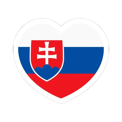 Heart Flag of Slovakia - STICKER Vinyl Kiss-Cut Decal 4 Inch White - The Sticker Space