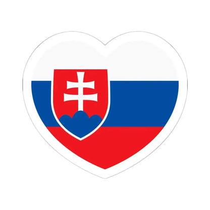 Heart Flag of Slovakia - STICKER Vinyl Kiss-Cut Decal 6 Inch White - The Sticker Space