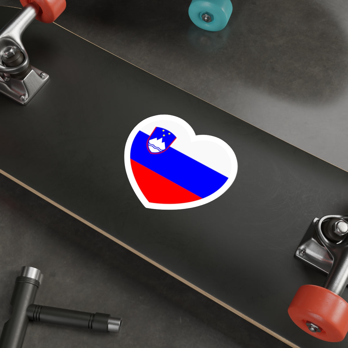 Heart Flag of Slovenia - STICKER Vinyl Die-Cut Decal-The Sticker Space