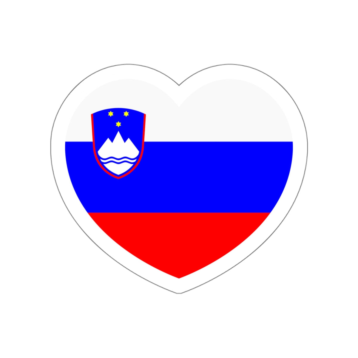 Heart Flag of Slovenia - STICKER Vinyl Die-Cut Decal-White-The Sticker Space