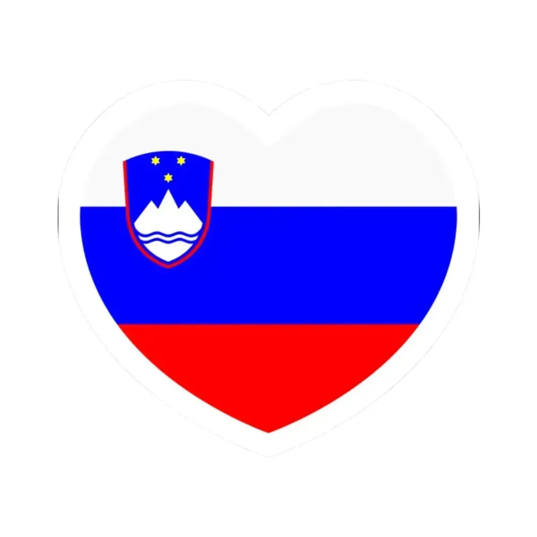 Heart Flag of Slovenia - STICKER Vinyl Kiss-Cut Decal 2 Inch White - The Sticker Space