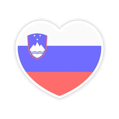 Heart Flag of Slovenia - STICKER Vinyl Kiss-Cut Decal 3 Inch Transparent - The Sticker Space