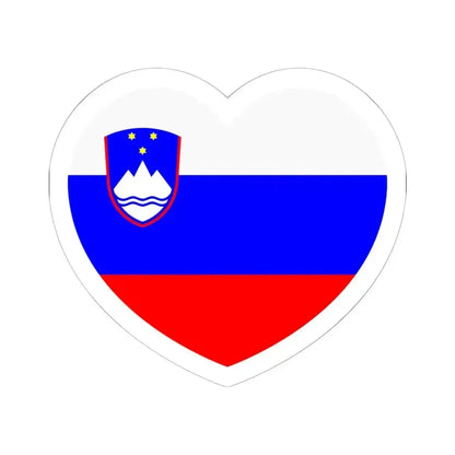 Heart Flag of Slovenia - STICKER Vinyl Kiss-Cut Decal 6 Inch White - The Sticker Space