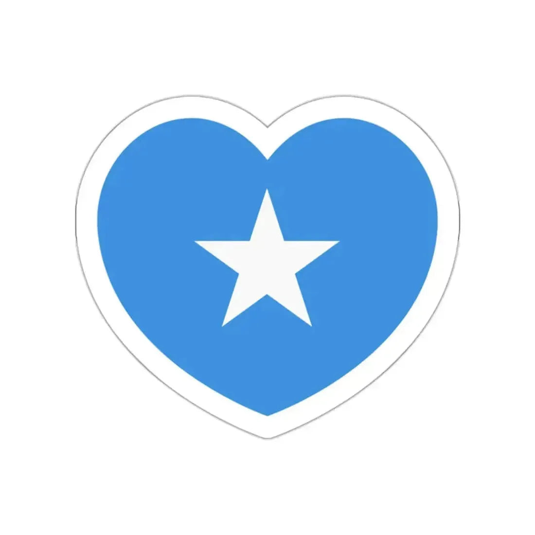 Heart Flag of Somalia - STICKER Vinyl Die-Cut Decal White Die-Cut 2 Inch - The Sticker Space