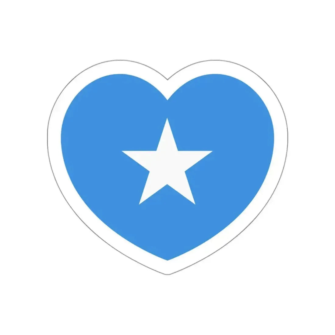 Heart Flag of Somalia - STICKER Vinyl Die-Cut Decal White Die-Cut 3 Inch - The Sticker Space