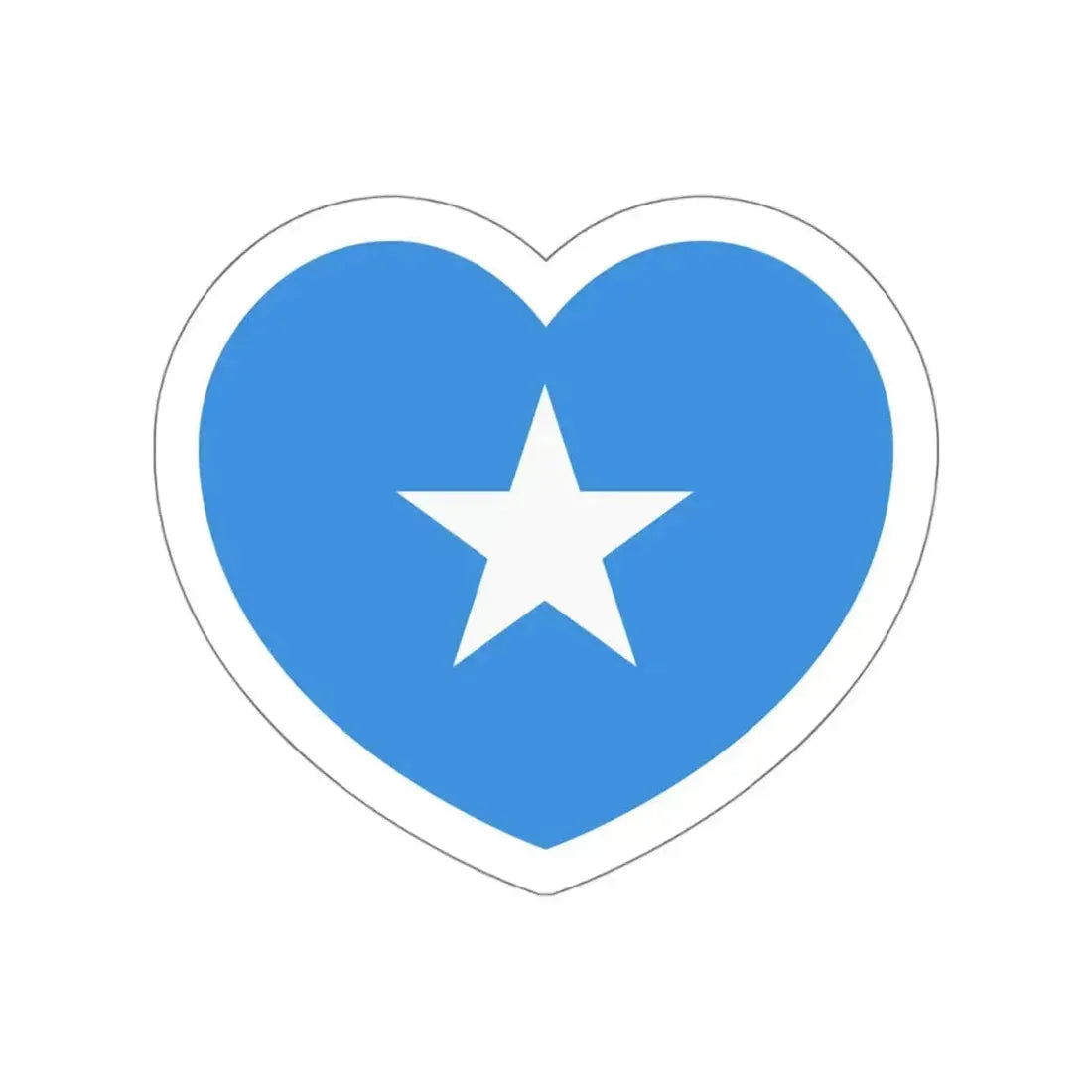 Heart Flag of Somalia - STICKER Vinyl Die-Cut Decal White Die-Cut 5 Inch - The Sticker Space
