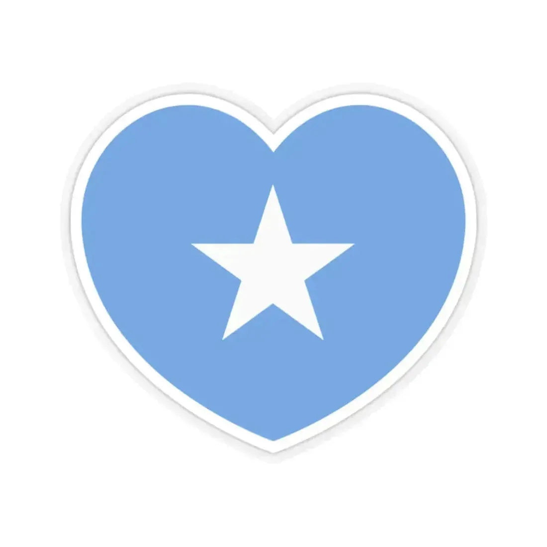 Heart Flag of Somalia - STICKER Vinyl Kiss-Cut Decal 2 Inch Transparent - The Sticker Space