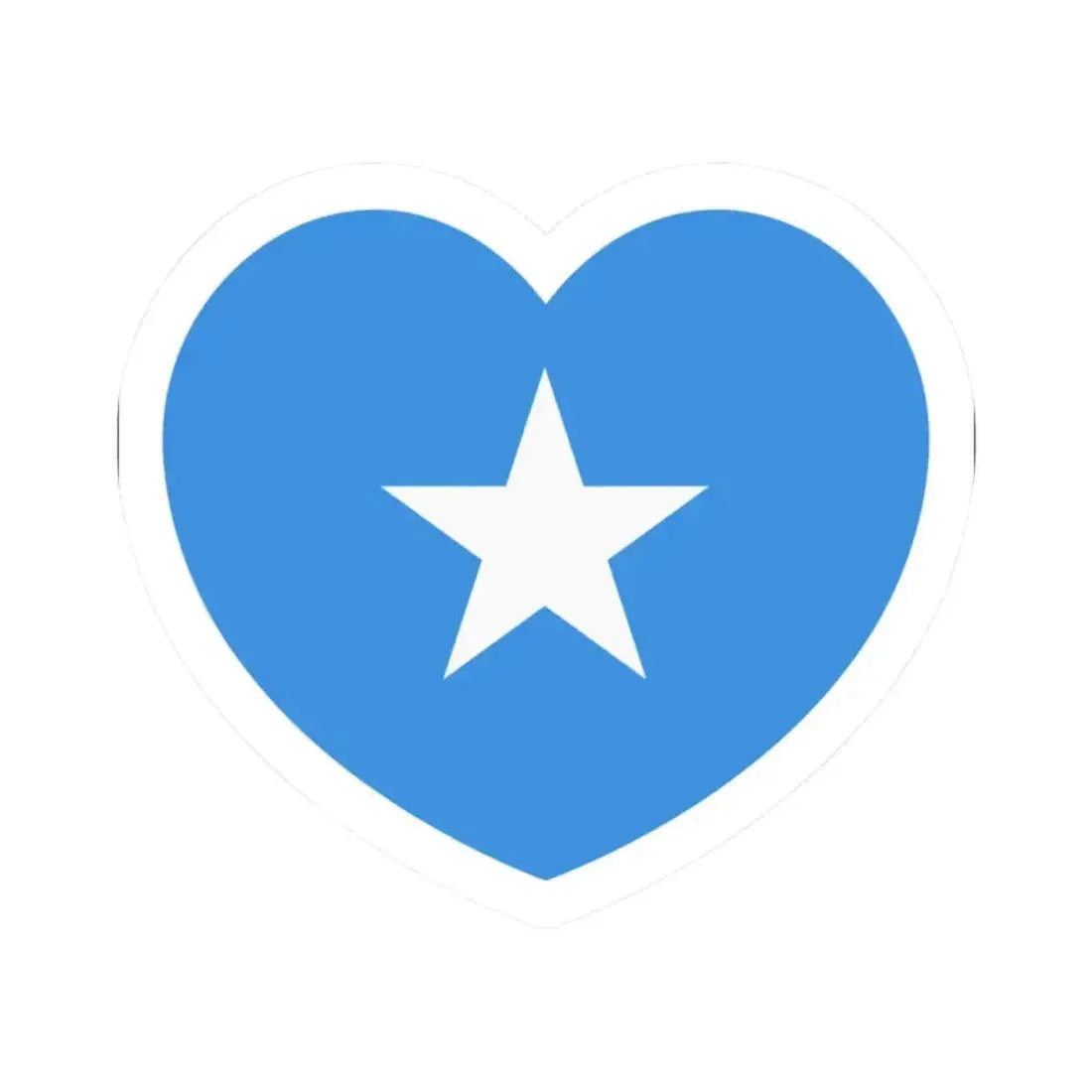Heart Flag of Somalia - STICKER Vinyl Kiss-Cut Decal 2 Inch White - The Sticker Space