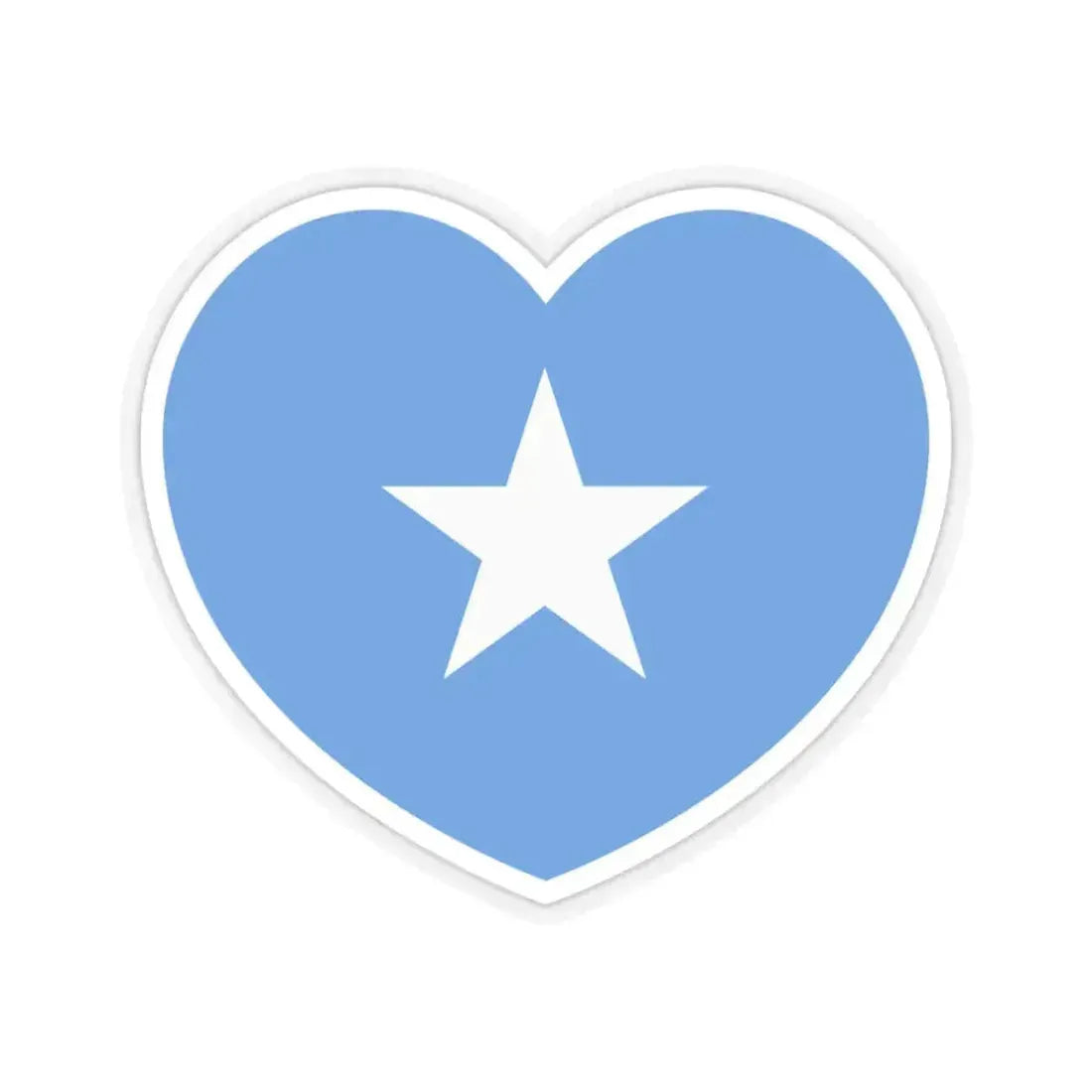 Heart Flag of Somalia - STICKER Vinyl Kiss-Cut Decal 3 Inch Transparent - The Sticker Space