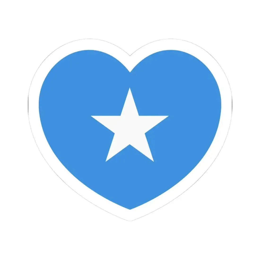 Heart Flag of Somalia - STICKER Vinyl Kiss-Cut Decal 3 Inch White - The Sticker Space