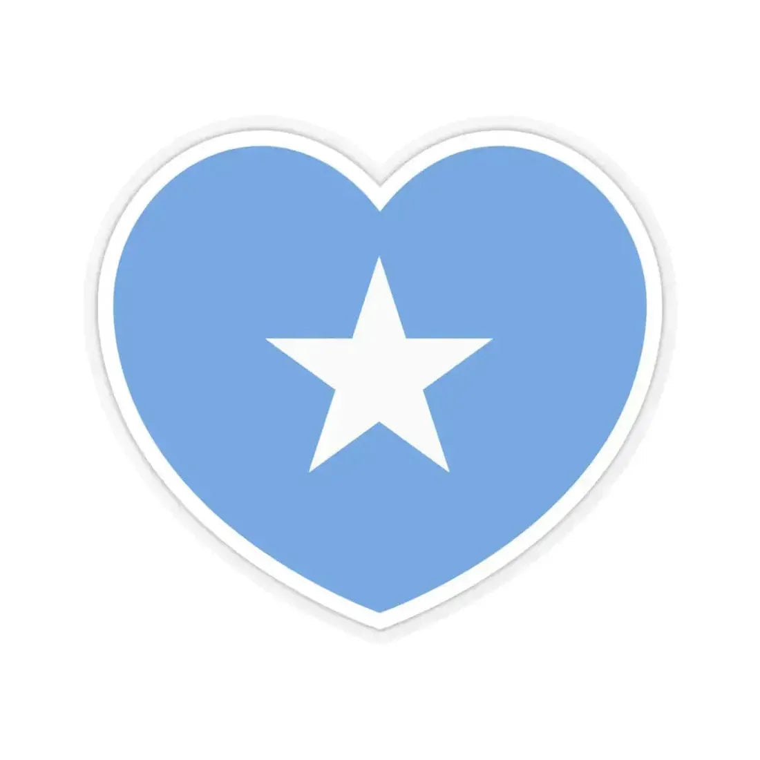 Heart Flag of Somalia - STICKER Vinyl Kiss-Cut Decal 4 Inch Transparent - The Sticker Space